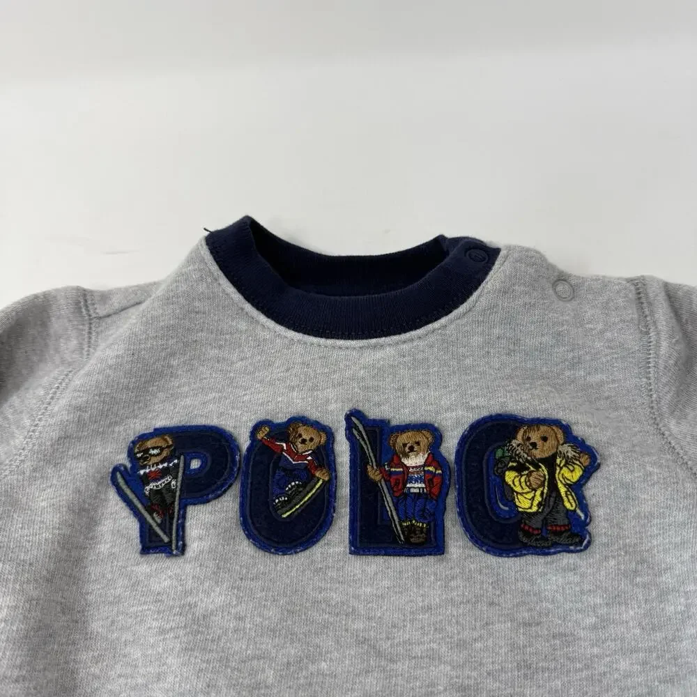 Ralph Lauren Polo Ski Bear Patch Sweatshirt Boys Baby 9 Months